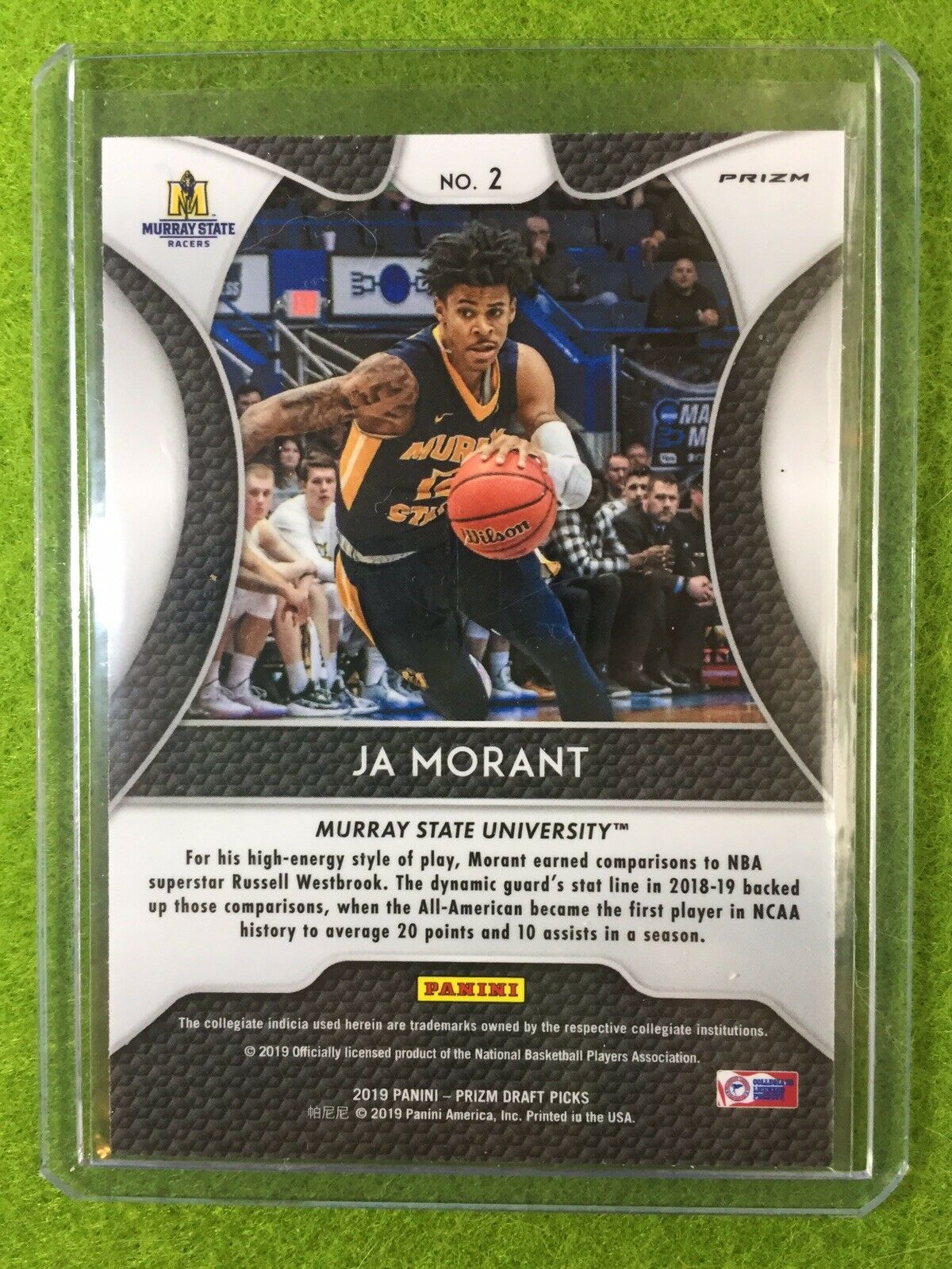 JA MORANT RC PRIZM ROOKIE CARD JERSEY #12 REFRACTOR 2019 Prizm Draft Picks SP rc