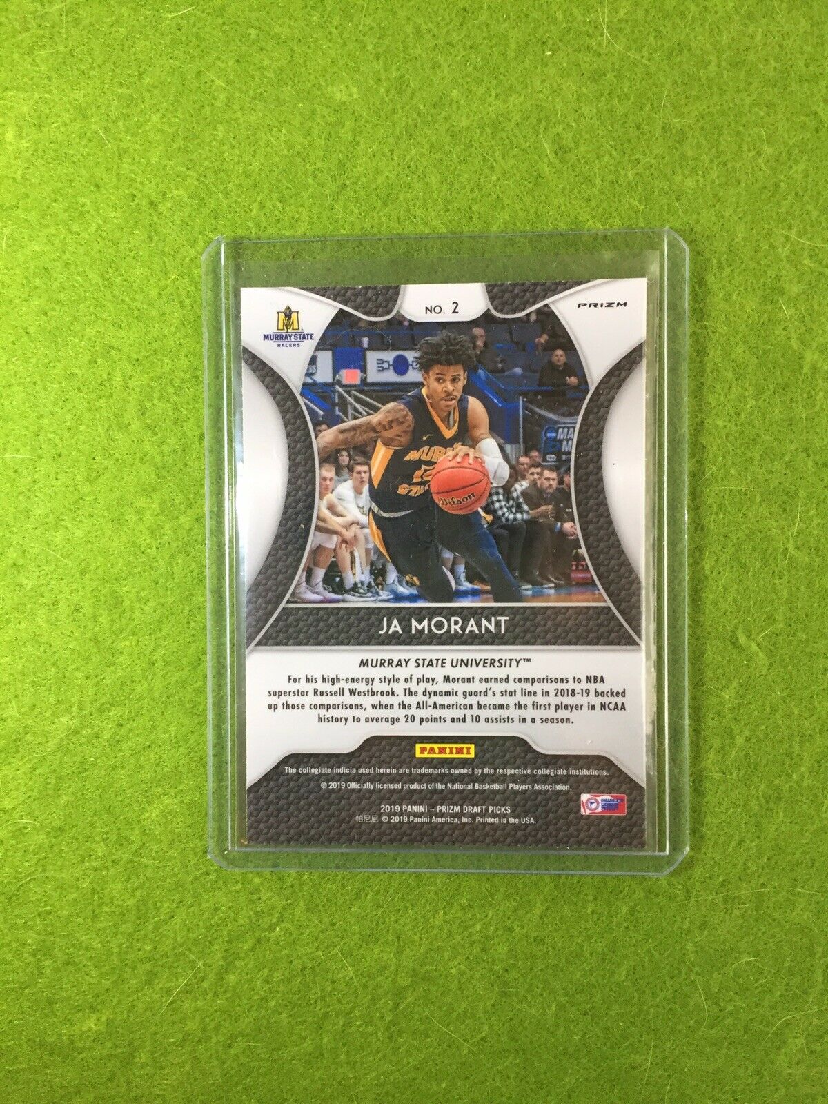 JA MORANT RC PRIZM ROOKIE CARD JERSEY #12 REFRACTOR 2019 Prizm Draft Picks SP rc