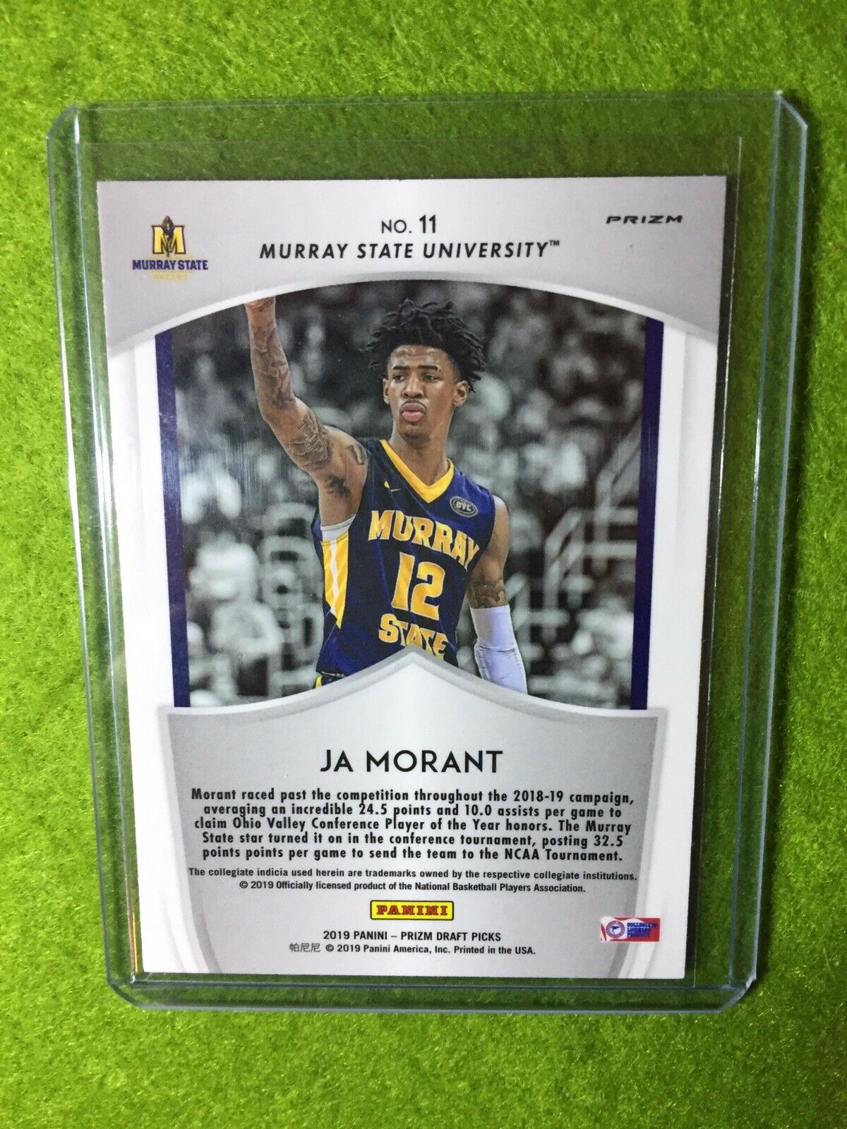 JA MORANT PRIZM ROOKIE CARD JERSEY #12 MS RC GRIZZLIES - 2019 Prizm CRUSADE BLUE