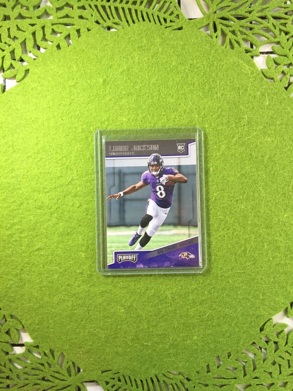 LAMAR JACKSON RC ROOKIE CARD JERSEY #8 RAVENS RC - 2018 Panini Playoff *TRUE RC*