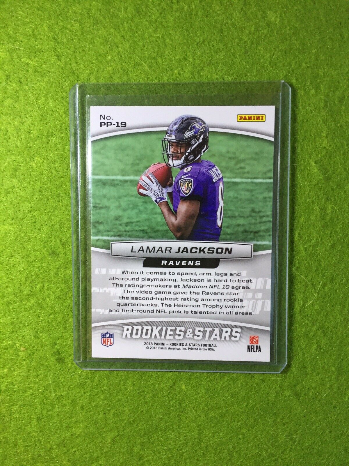 LAMAR JACKSON RC ROOKIE CARD JERSEY #8 RAVENS SP 2018 Panini Rookies & Stars RC