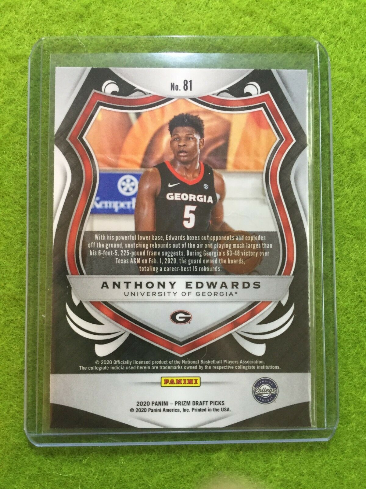 ANTHONY EDWARDS PRIZM CRUSADE ROOKIE CARD GEORGIA RC TIMBERWOLVES SP 2020 Panini