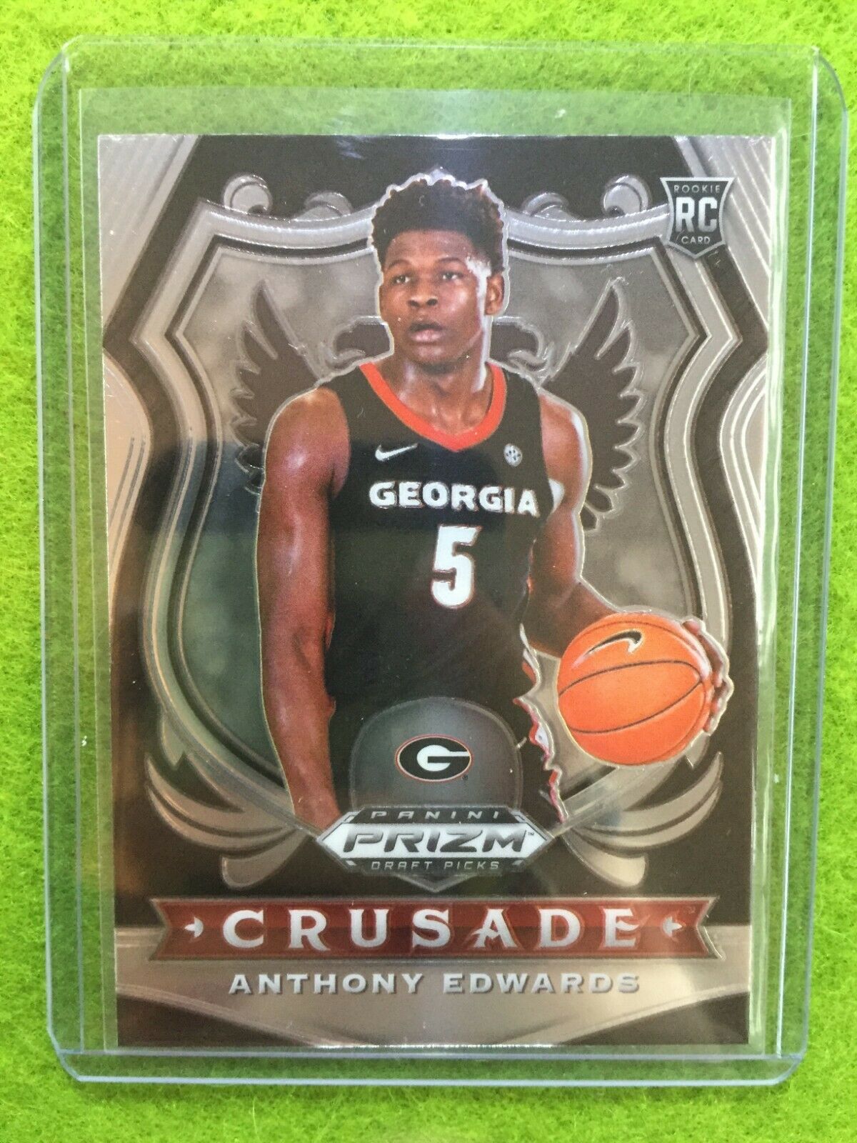 ANTHONY EDWARDS PRIZM CRUSADE ROOKIE CARD GEORGIA RC TIMBERWOLVES SP 2020 Panini