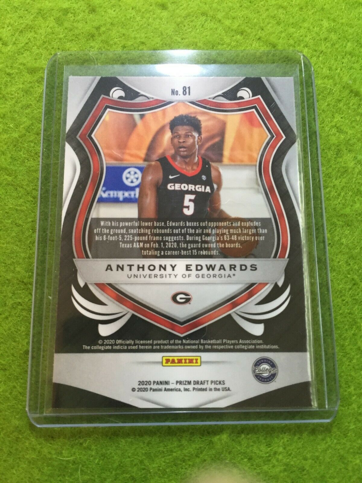 ANTHONY EDWARDS PRIZM CRUSADE ROOKIE CARD GEORGIA RC TIMBERWOLVES SP 2020 Panini
