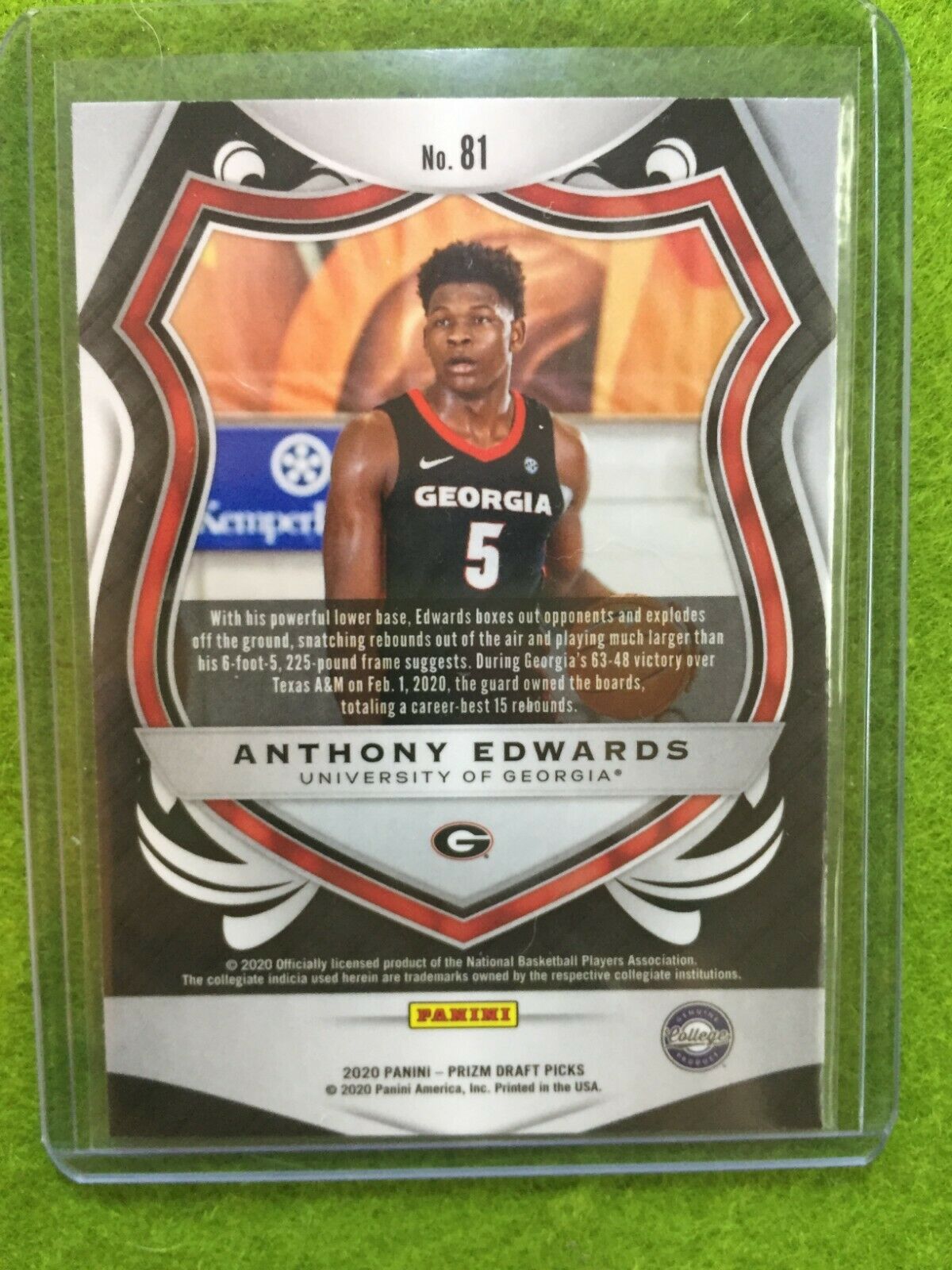 ANTHONY EDWARDS PRIZM CRUSADE ROOKIE CARD GEORGIA RC TIMBERWOLVES SP 2020 Panini