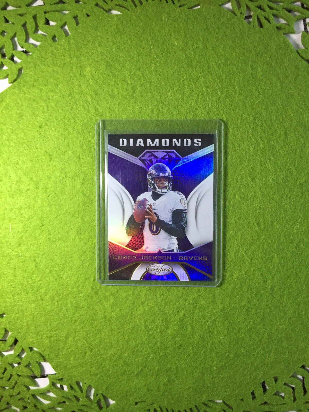 LAMAR JACKSON PRIZM REFRACTOR INSERT CARD JERSEY #8 RAVENS 2019 Panini Certified