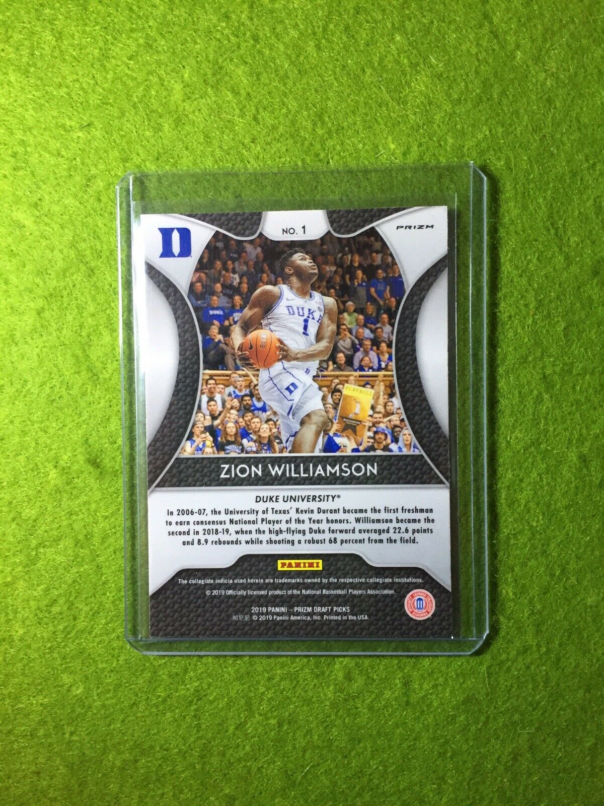 ZION WILLIAMSON PRIZM ROOKIE CARD JERSEY #1 DUKE REFRACTOR RC 2019 PELICANS PINK