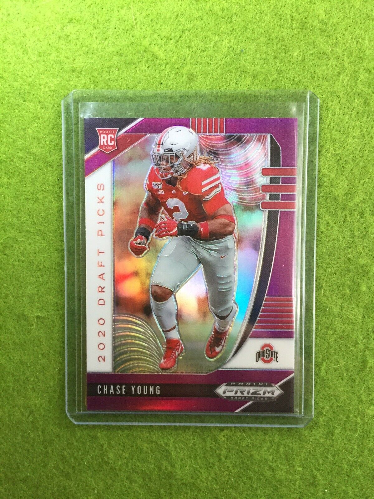 CHASE YOUNG PURPLE PRIZM ROOKIE CARD JERSEY#2 OHIO STATE RC 2020 Panini Prizm SP