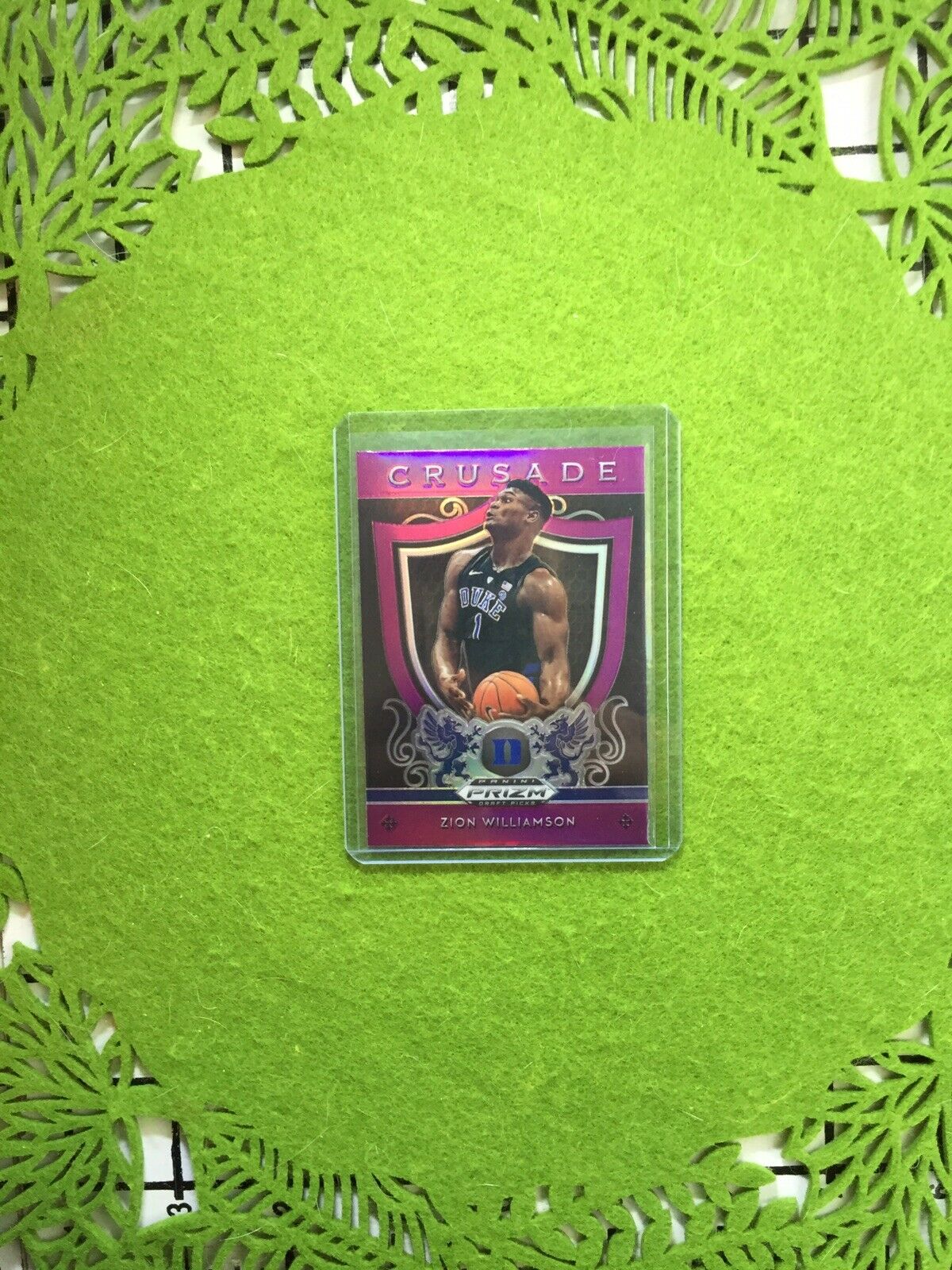 ZION WILLIAMSON PRIZM ROOKIE CARD JERSEY #1 DUKE RC PELICANS 2019 Crusade PURPLE