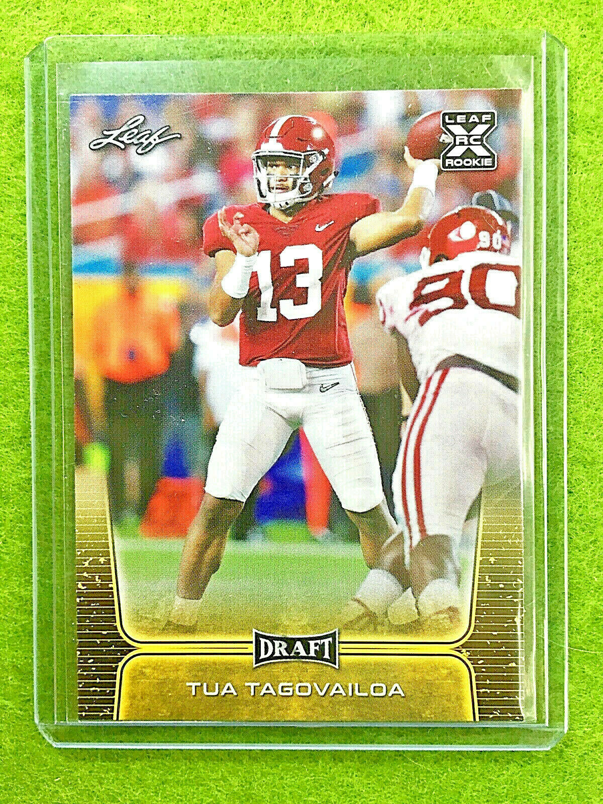 TUA TAGOVAILOA ROOKIE GOLD CARD JERSEY#13 ALABAMA RC 2020 Leaf Draft Football SP