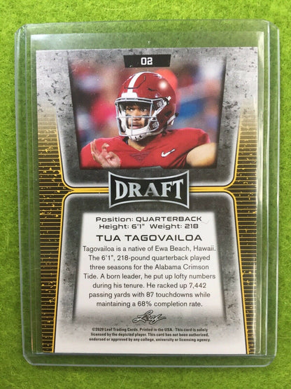 TUA TAGOVAILOA ROOKIE GOLD CARD JERSEY#13 ALABAMA RC 2020 Leaf Draft Football SP