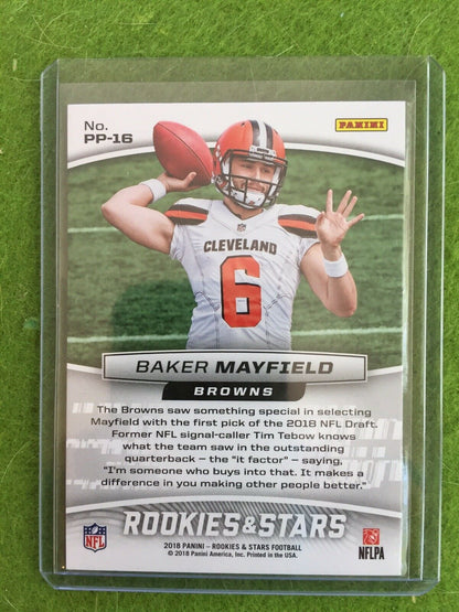 BAKER MAYFIELD ROOKIE CARD RC CLEVELAND BROWNS SP 2018 Rookies & Stars #PP-16 RC