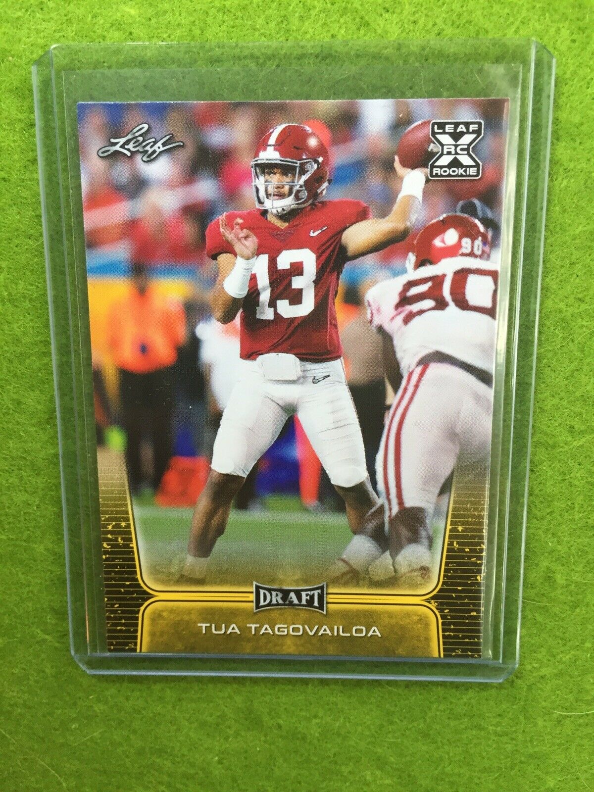 TUA TAGOVAILOA ROOKIE GOLD CARD JERSEY#13 ALABAMA RC 2020 Leaf Draft Football SP