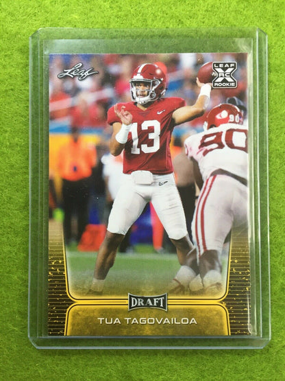 TUA TAGOVAILOA ROOKIE GOLD CARD JERSEY#13 ALABAMA RC 2020 Leaf Draft Football SP