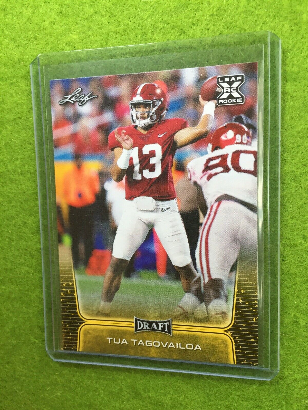 TUA TAGOVAILOA ROOKIE GOLD CARD JERSEY#13 ALABAMA RC 2020 Leaf Draft Football SP