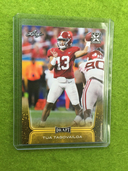 TUA TAGOVAILOA ROOKIE GOLD CARD JERSEY#13 ALABAMA RC 2020 Leaf Draft Football SP