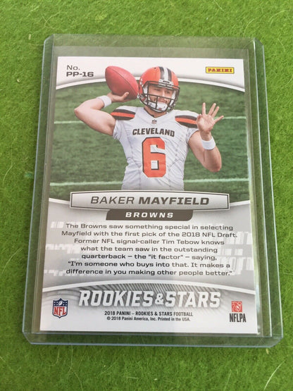 BAKER MAYFIELD ROOKIE CARD RC CLEVELAND BROWNS SP 2018 Rookies & Stars #PP-16 RC