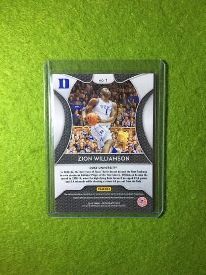 ZION WILLIAMSON ROOKIE CARD PANINI PRIZM RC PELICANS 2019 DUKE JERSEY#1 Prizm DP