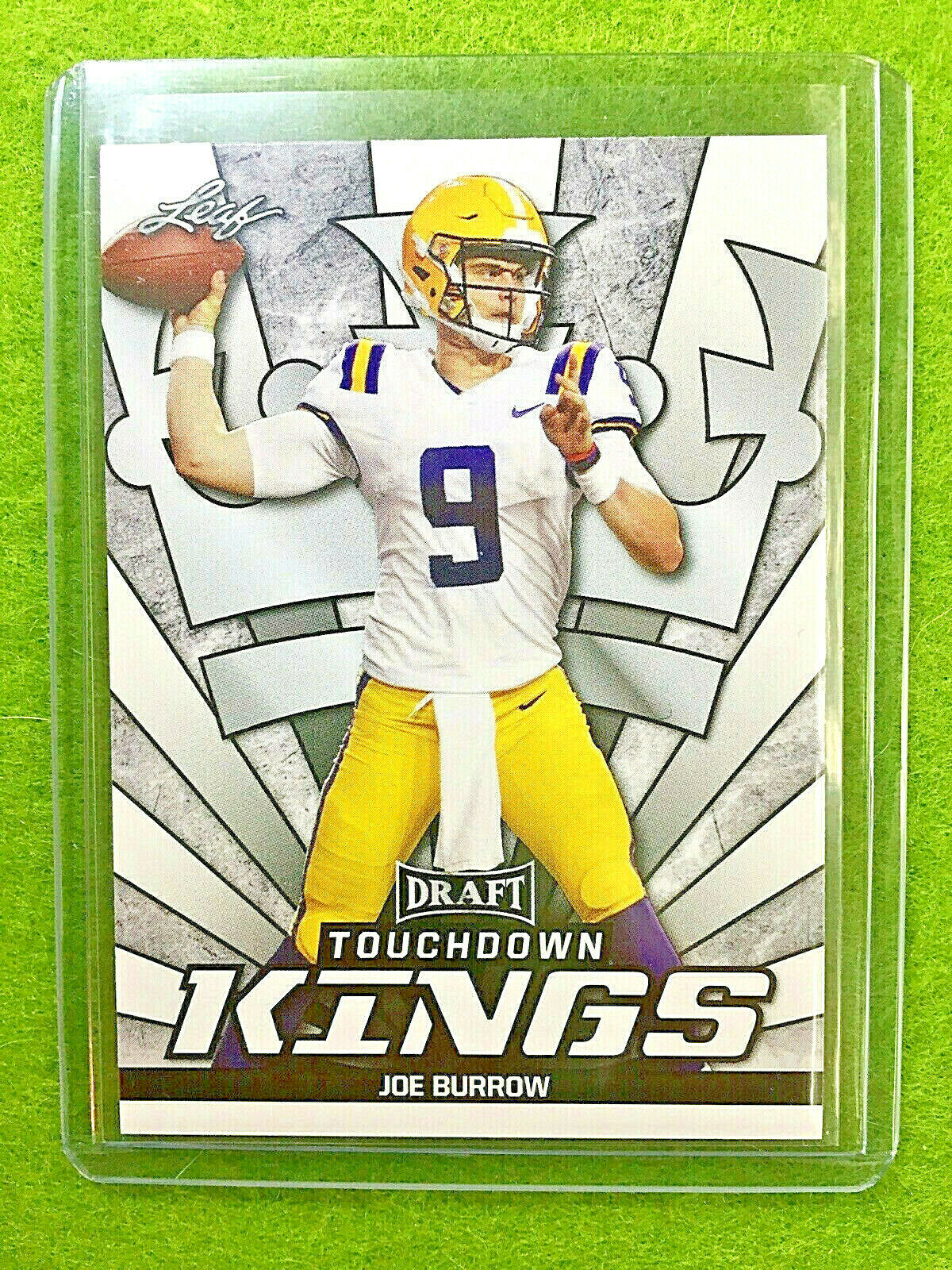 JOE BURROW RC ROOKIE CARD JERSEY#9 LSU 2020 Leaf Football TOUCHDOWN KINGS INSERT