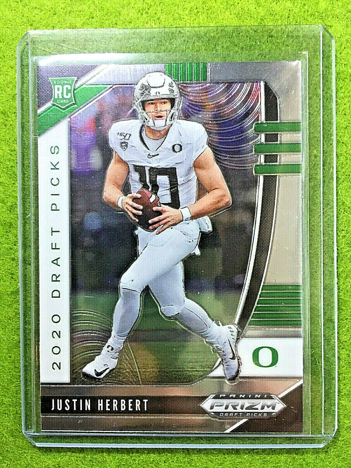 JUSTIN HERBERT PRIZM ROOKIE CARD JERSEY #10 OREGON RC 2020 Panini Prizm CHARGERS