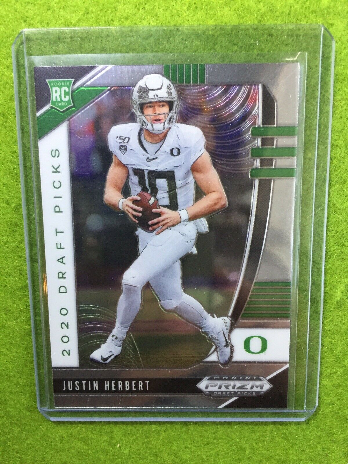 JUSTIN HERBERT PRIZM ROOKIE CARD JERSEY #10 OREGON RC 2020 Panini Prizm CHARGERS