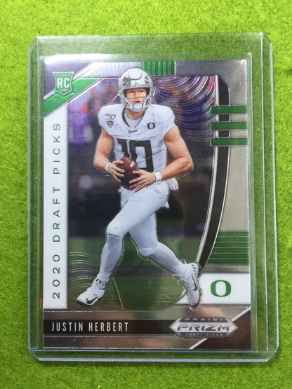 JUSTIN HERBERT PRIZM ROOKIE CARD JERSEY #10 OREGON RC 2020 Panini Prizm CHARGERS