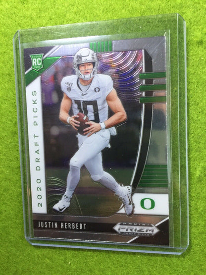 JUSTIN HERBERT PRIZM ROOKIE CARD JERSEY #10 OREGON RC 2020 Panini Prizm CHARGERS