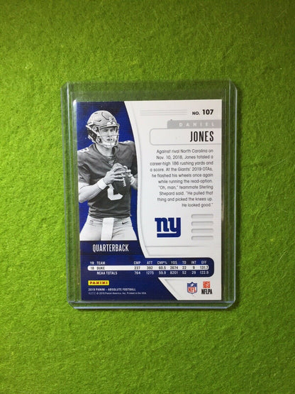 DANIEL JONES ROOKIE CARD RC JERSEY #8 NEW YORK GIANTS RC 2019 Panini Absolute rc