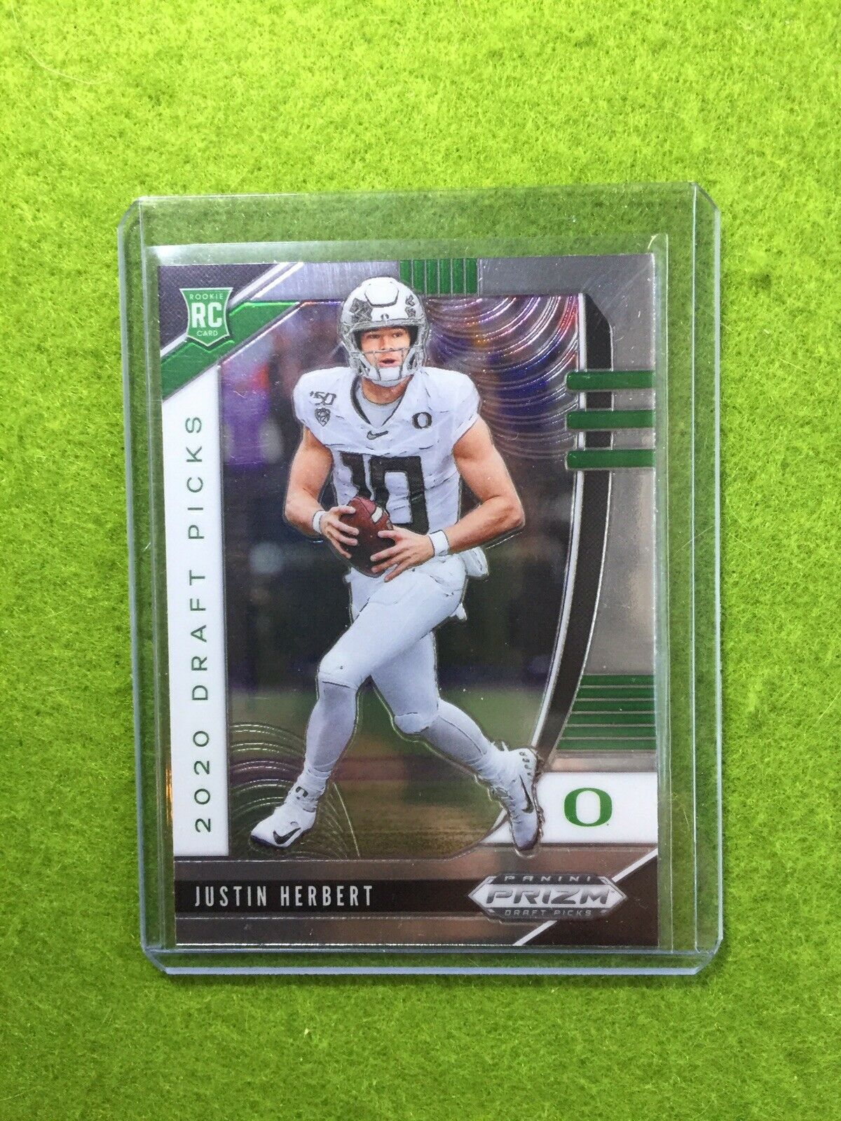 JUSTIN HERBERT PRIZM ROOKIE CARD JERSEY #10 OREGON RC 2020 Panini Prizm CHARGERS