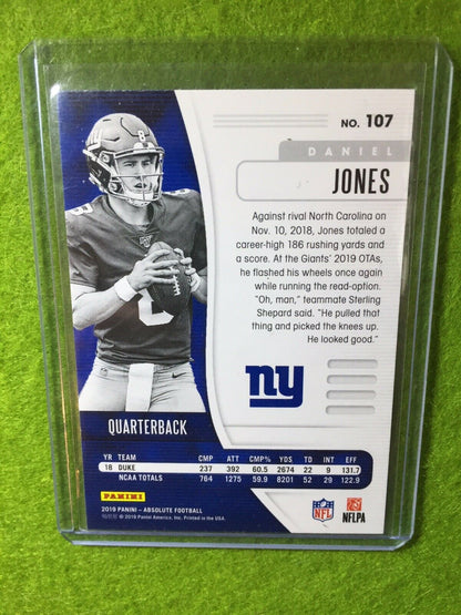 DANIEL JONES ROOKIE CARD RC JERSEY #8 NEW YORK GIANTS RC 2019 Panini Absolute rc