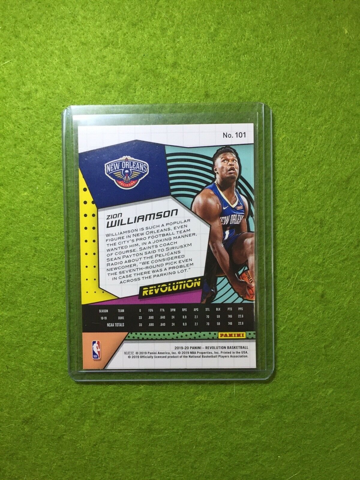 ZION WILLIAMSON PRIZM ROOKIE CARD REFRACTOR RC 2019-20 Revolution PELICANS DUKE