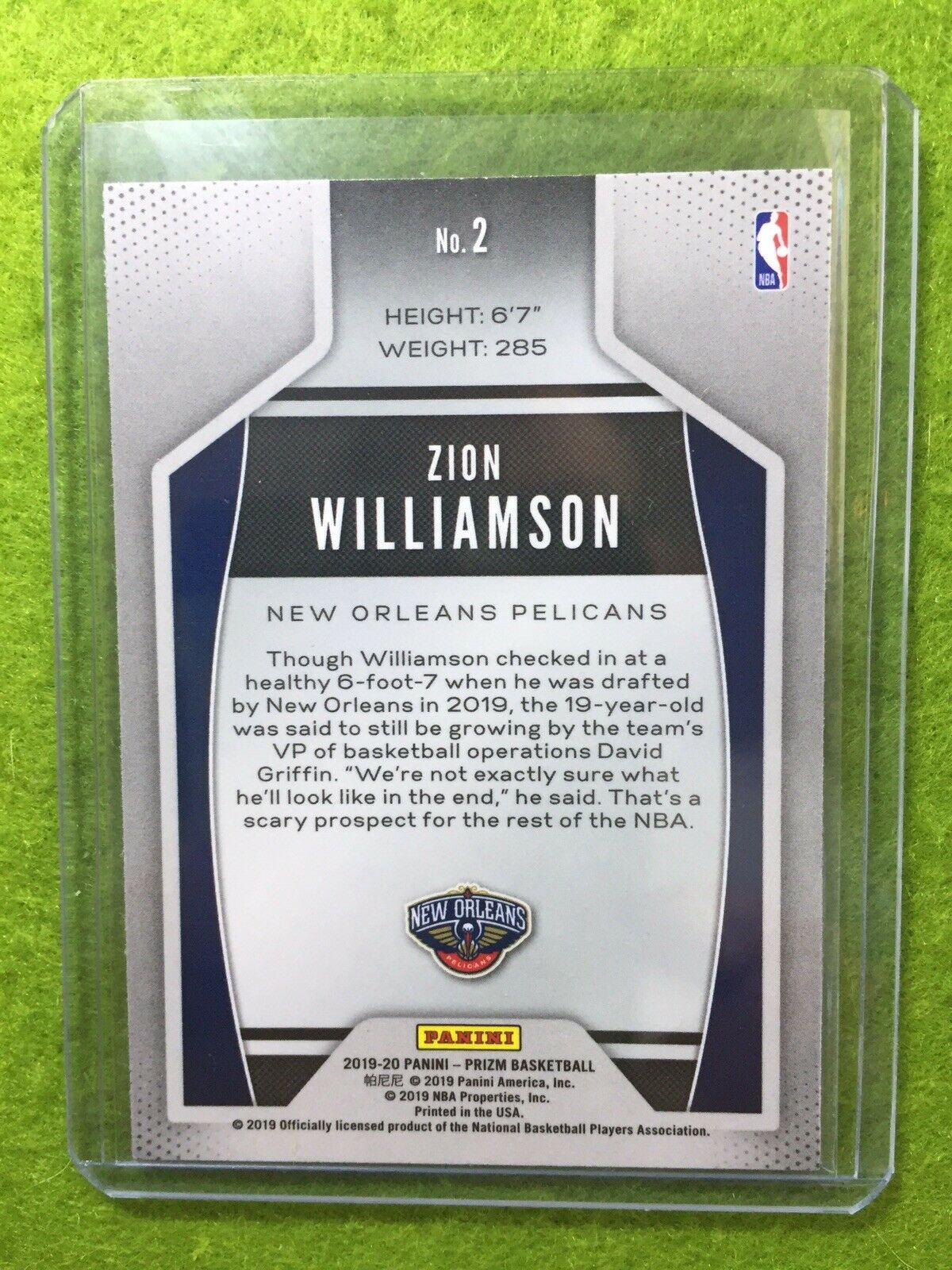 PRIZM Zion Williamson ROOKIE CARD PELICANS - 2019-20 Panini Prizm INSTANT IMPACT