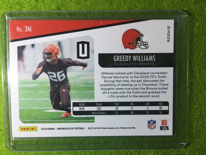 GREEDY WILLIAMS ROOKIE CARD JERSEY #26 PRIZM REFRACTOR BROWNS 2019 Unparalleled