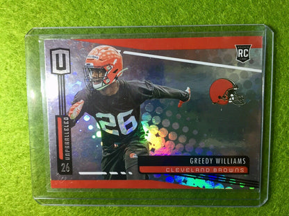 GREEDY WILLIAMS ROOKIE CARD JERSEY #26 PRIZM REFRACTOR BROWNS 2019 Unparalleled