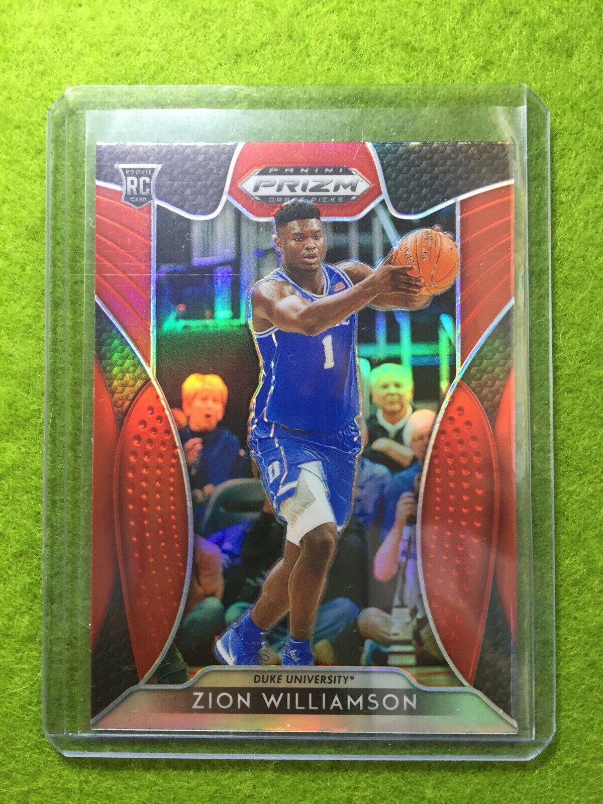 ZION WILLIAMSON RED PRIZM ROOKIE CARD JERSEY #1 DUKE RED REFRACTOR RC 2019 Prizm