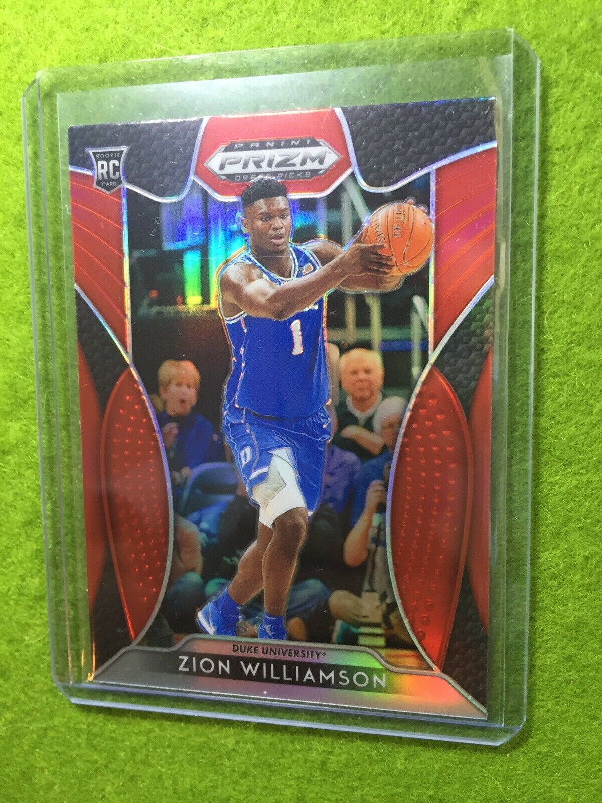 ZION WILLIAMSON RED PRIZM ROOKIE CARD JERSEY #1 DUKE RED REFRACTOR RC 2019 Prizm