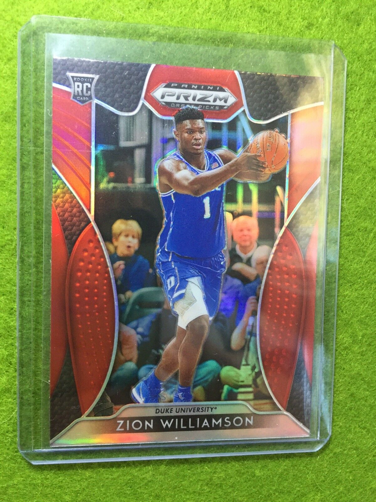 ZION WILLIAMSON RED PRIZM ROOKIE CARD JERSEY #1 DUKE RED REFRACTOR RC 2019 Prizm