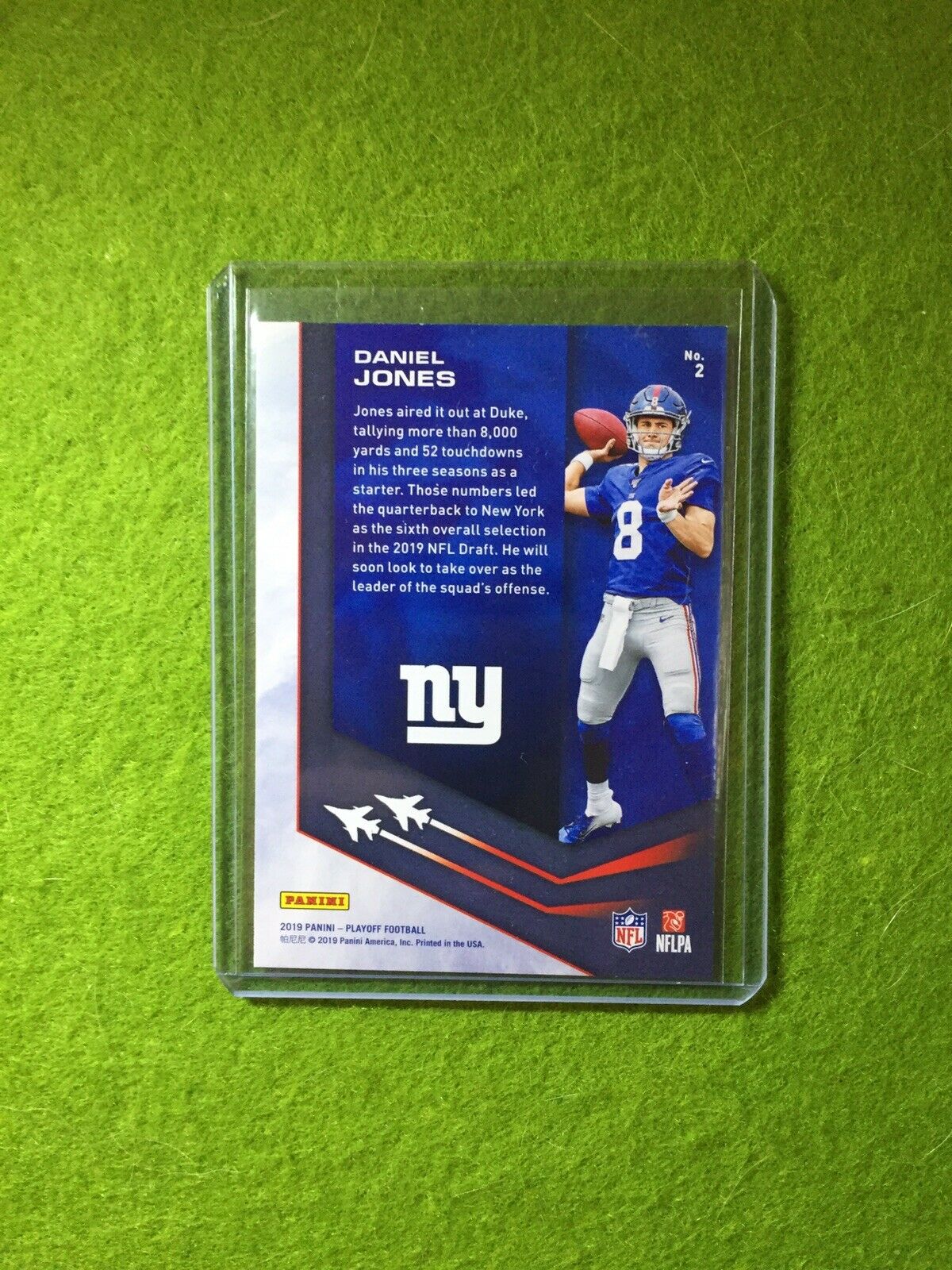 DANIEL JONES PRIZM ROOKIE CARD JERSEY #8 GIANTS SP REFRACTOR RC 2019 Playoff rc