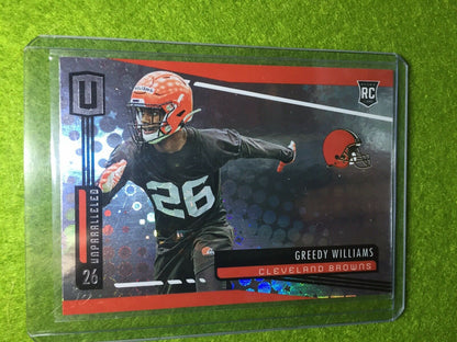 GREEDY WILLIAMS ROOKIE CARD JERSEY #26 PRIZM REFRACTOR BROWNS 2019 Unparalleled