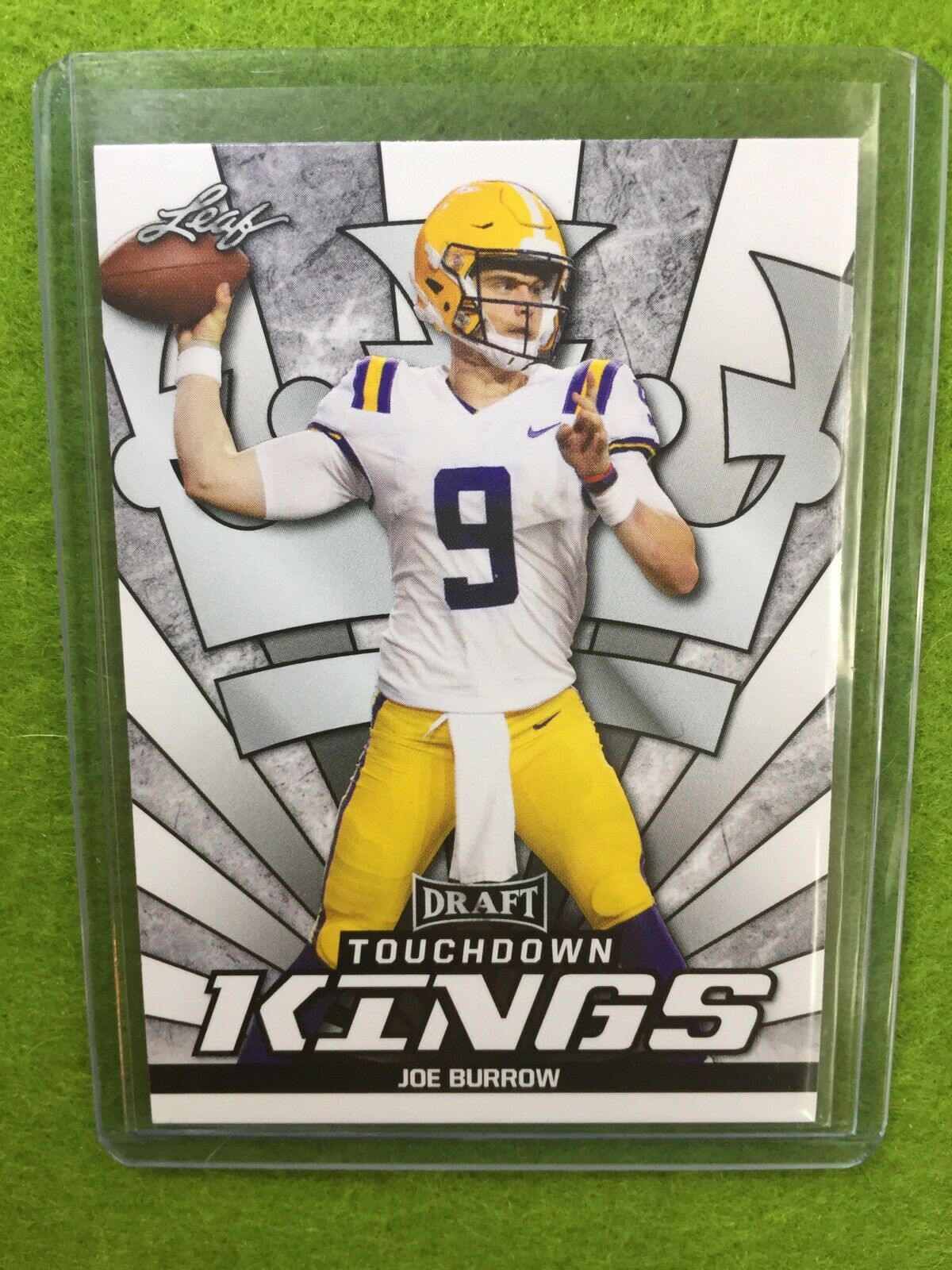 JOE BURROW RC ROOKIE CARD JERSEY#9 LSU 2020 Leaf Football TOUCHDOWN KINGS INSERT