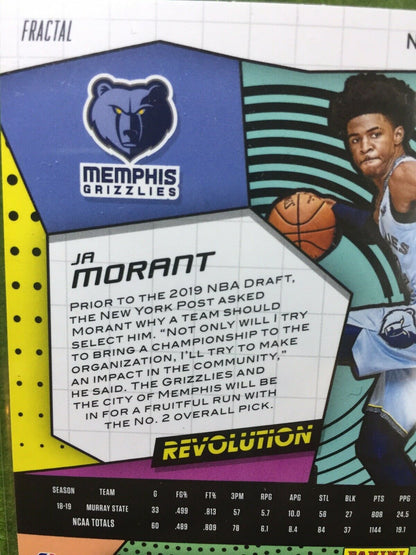 JA MORANT SP PRIZM RC ROOKIE CARD JERSEY#12 GRIZZLIES 2019-20 Revolution FRACTAL