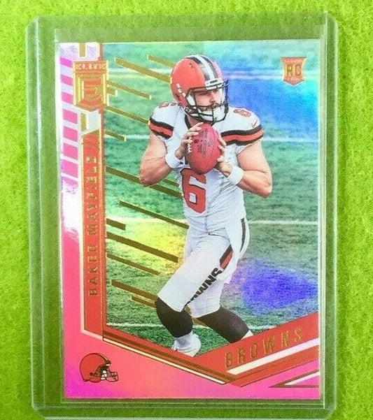 BAKER MAYFIELD ROOKIE CARD PRIZM RC REFRACTOR BROWNS 2018 Donruss Elite Pink SSP