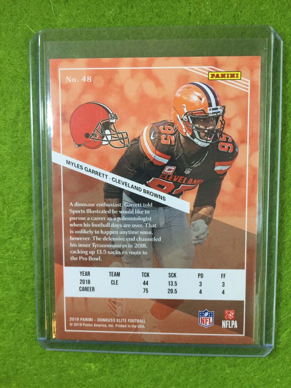 MYLES GARRETT JERSEY #95 PRIZM Baker Mayfield's DE BROWNS 2019 Donruss Elite #48