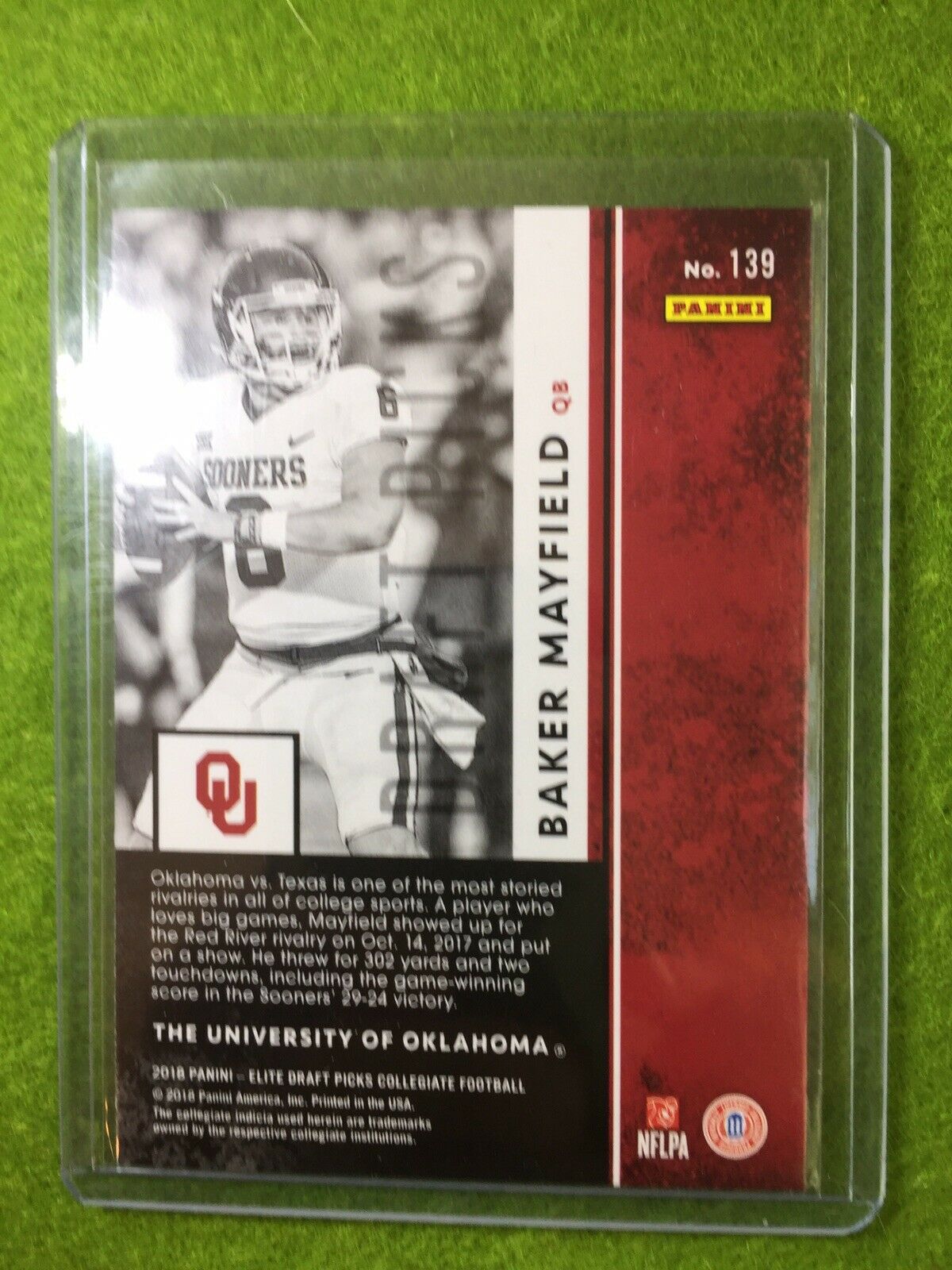 BAKER MAYFIELD PRIZM JERSEY #6 OKLAHOMA BROWNS ROOKIE CARD 2018 Draft Picks #139