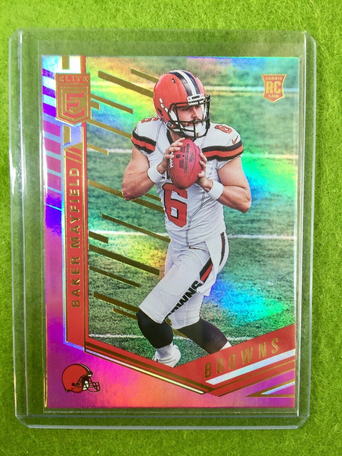 BAKER MAYFIELD ROOKIE CARD PRIZM RC REFRACTOR BROWNS 2018 Donruss Elite Pink SSP