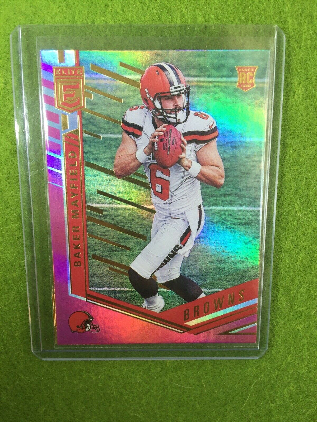 BAKER MAYFIELD ROOKIE CARD PRIZM RC REFRACTOR BROWNS 2018 Donruss Elite Pink SSP