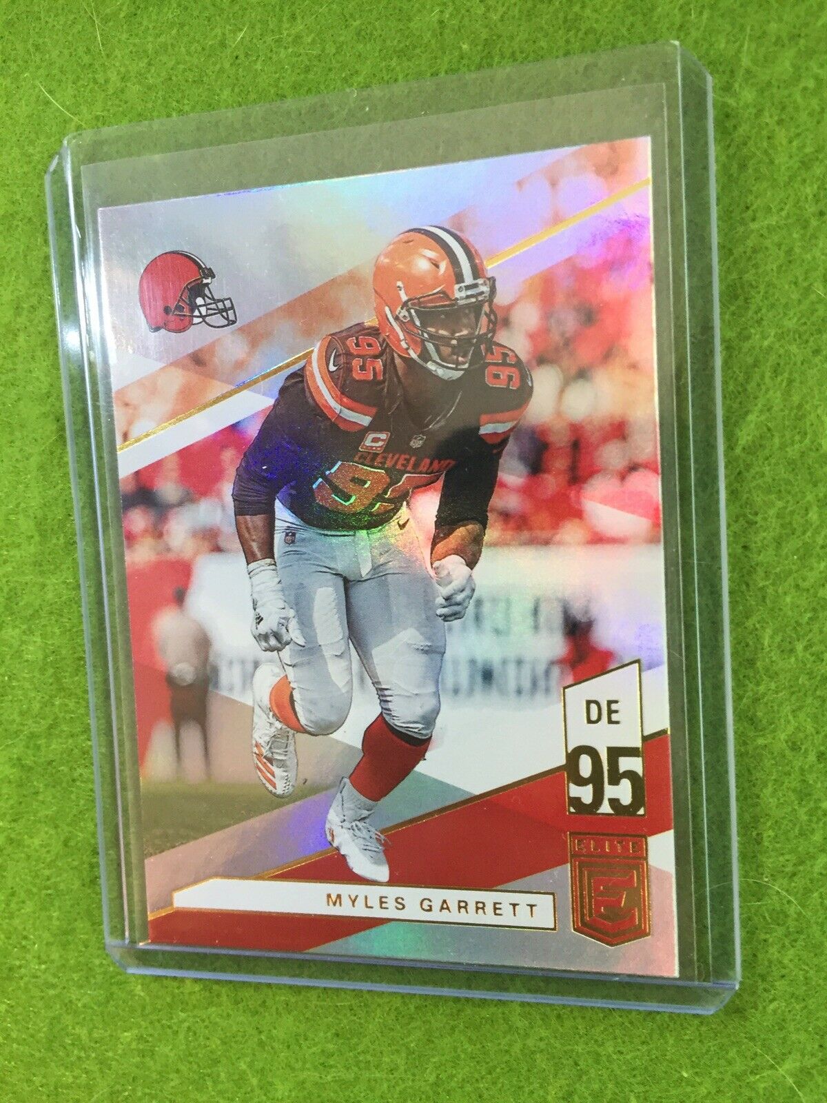 MYLES GARRETT JERSEY #95 PRIZM Baker Mayfield's DE BROWNS 2019 Donruss Elite #48