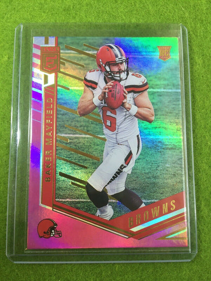 BAKER MAYFIELD ROOKIE CARD PRIZM RC REFRACTOR BROWNS 2018 Donruss Elite Pink SSP