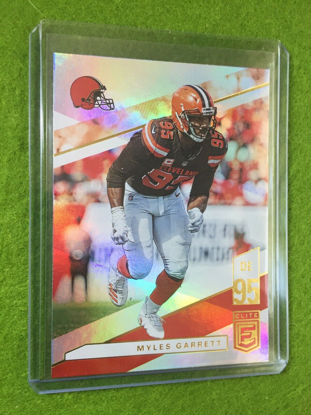 MYLES GARRETT JERSEY #95 PRIZM Baker Mayfield's DE BROWNS 2019 Donruss Elite #48