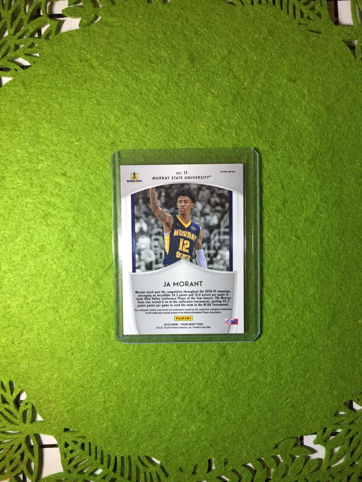 JA MORANT PRIZM ROOKIE CARD JERSEY #12 MS RC GRIZZLIES - 2019 Prizm CRUSADE BLUE